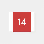 Legendär Nr. 14 in rot und weiß Post-it Klebezettel (Vorderseite)