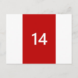 Legendär Nr. 14 in rot und weiß Postkarte