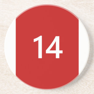 Legendär Nr. 14 in rot und weiß Untersetzer