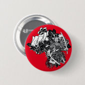 Legendär Samurai Warrior mit Katana Design Button (Vorne & Hinten)