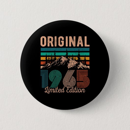 Legendär seit 1965 Geburtstag Wandern Berge Vin Button (Vorderseite)