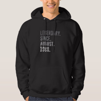 Legendär Seit August 1989 33. Geburtstag Vintag Hoodie