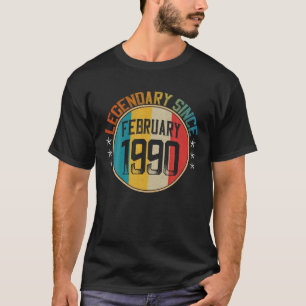 Legendär seit Februar 1990 Vintage 30. Geburtstag T-Shirt