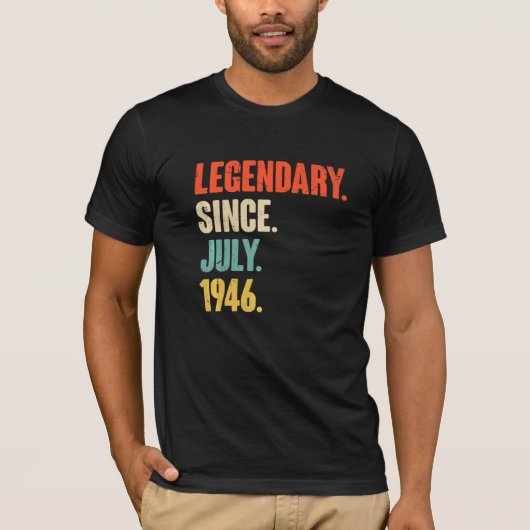 Legendär seit Juli 1946 76 Jahre alt 76. Geburt T-Shirt (Vorderseite)
