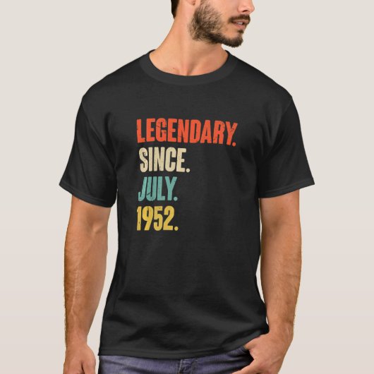 Legendär seit Juli 1952 70 Jahre alt 70. Geburtsta T-Shirt (Vorderseite)