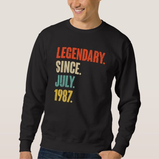 Legendär seit Juli 1987 35 Jahre alt 35 Jahre Sweatshirt (Vorderseite)