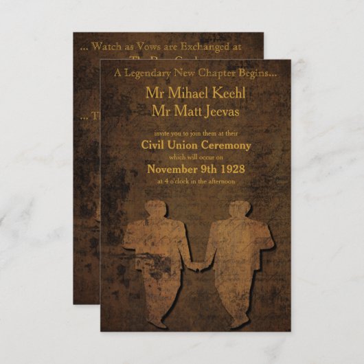 Legendäre Liebe Gay Wedding Einladung (Vorne/Hinten)