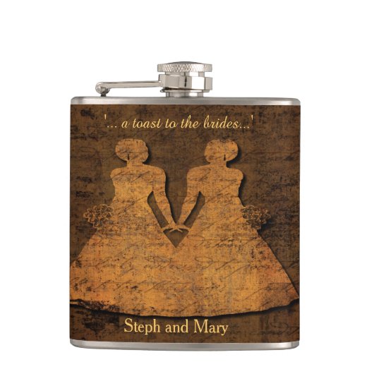 Legendäre Liebe Hipflask Lesbian Wedding Gift Flachmann (Vorderseite)