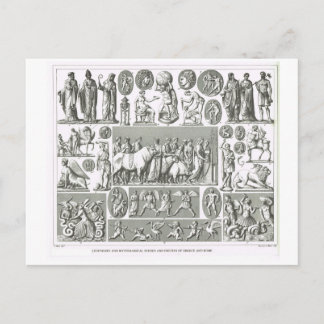 Legendäre mythologische Figuren, Griechenland und Postkarte
