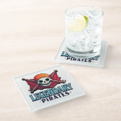 Legendäre Piraten Glasuntersetzer (Schrägansicht)