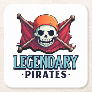 Legendäre Piraten Rechteckiger Pappuntersetzer