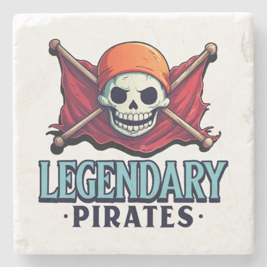 Legendäre Piraten Steinuntersetzer (Vorderseite)