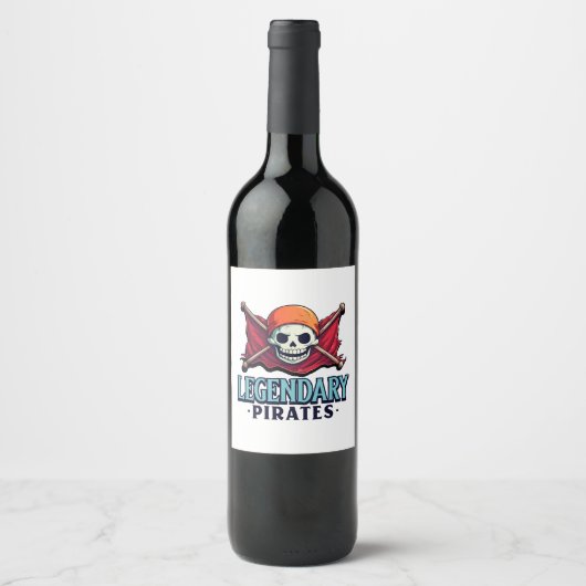 Legendäre Piraten Weinetikett (Vorderseite)