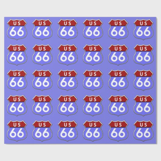 Legendäre Route 66 Road Sign Gift Wrap Geschenkpapier (Flach)