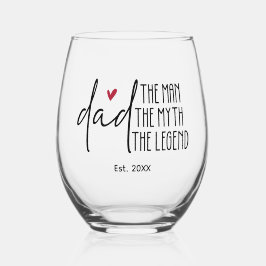 Legendäre Vater Glass Gift mit Herz-Trinkbehälter  Weinglas Ohne Stiel