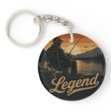 Legendäre Vintage-Angler-Schlüsselanhänger