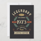 Legendäre Vintage Geburtstagsgeschenk Einladung (Vorderseite)