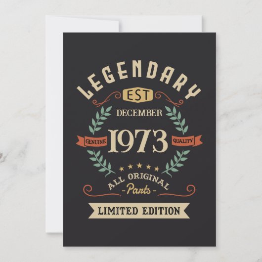 Legendäre Vintage Geburtstagsgeschenk Einladung (Vorderseite)