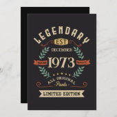 Legendäre Vintage Geburtstagsgeschenk Einladung (Vorne/Hinten)