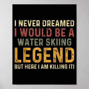 Legendäre Vintage-Wasserski-Wasserskier Poster