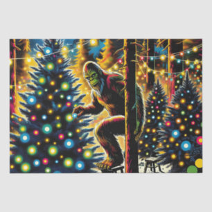 Legendäre Weihnachtsbigfoot Seidenpapier