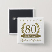 Legendärer 80. Geburtstag Button (Vorne & Hinten)