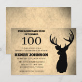 Legendärer Bock 100. Geburtstag Jagd Einladung (Vorne/Hinten)