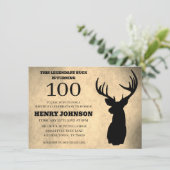 Legendärer Bock 100. Geburtstag Jagd Einladung (Stehend Vorderseite)