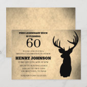 Legendärer Bock 60. Geburtstag Jagd  Einladung (Vorne/Hinten)