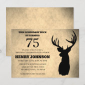 Legendärer Bock 75. Geburtstag Jagd  Einladung (Vorne/Hinten)