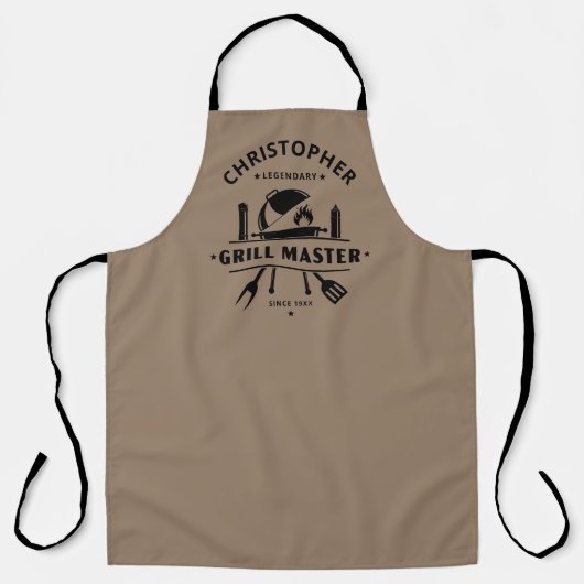 Legendärer Grillmeister Rustikal Braun Benutzerdef Schürze (Vorderseite)
