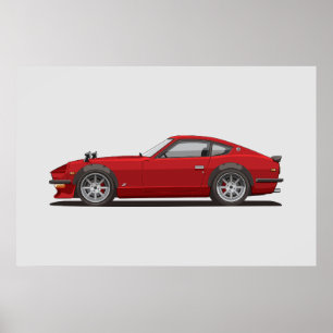 Legendärer Klassiker Roter 240z Fairlady Käfer Pos Poster