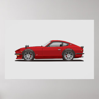 Legendärer Klassiker Roter 240z Fairlady Käfer Pos Poster