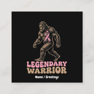 Legendärer Krieger Bigfoot Pink Ribbon Bewusstsein Quadratische Visitenkarte