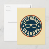 legendärer Opa Retro-Abzeichen Postkarte (Vorne/Hinten)