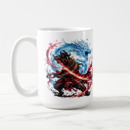 Legendärer Samurai & Blauer Drache Becher | Japani Kaffeetasse