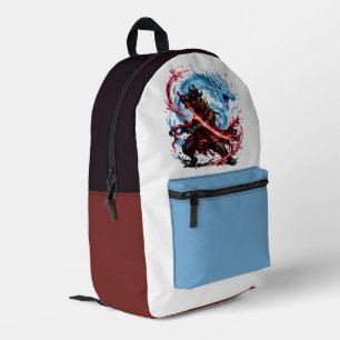 Legendärer Samurai & Blue Dragon Becher   Japanisc Bedruckter Rucksack