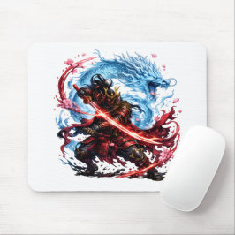 Legendärer Samurai & Blue Dragon Becher | Japanisc Mousepad