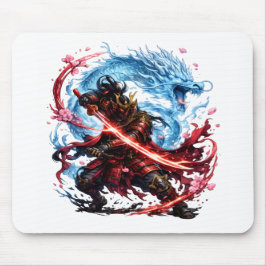 Legendärer Samurai & Blue Dragon Becher | Japanisc Mousepad