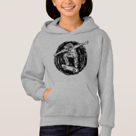 Legendärer Skater beim Skateboarden im Mittelluftb Hoodie