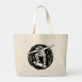 Legendärer Skater beim Skateboarden im Mittelluftb Jumbo Stoffbeutel (Rückseite)