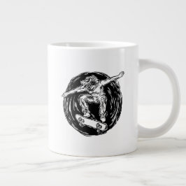 Legendärer Skater beim Skateboarden im Mittelluftb Jumbo-Tasse