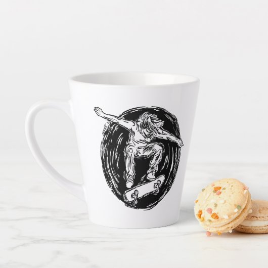 Legendärer Skater beim Skateboarden im Mittelluftb Milchtasse (Beispiel)