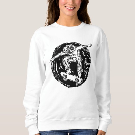 Legendärer Skater beim Skateboarden im Mittelluftb Sweatshirt (Vorderseite)