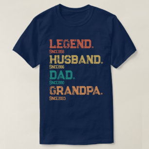 Legendärer Vater Ehemann Opa Meilensteindaten T-Shirt