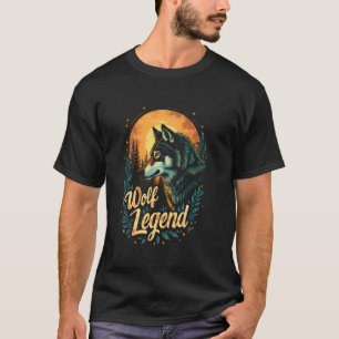 Legendärer Wolf Mondbeschienener Wolf Legende Graf T-Shirt