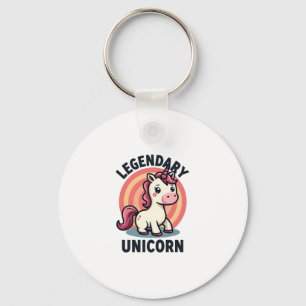 Legendäres Einhorn Vintage Retro Cartoon Vektor De Schlüsselanhänger