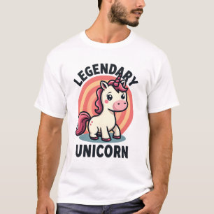 Legendäres Einhorn Vintage Retro Cartoon Vektor De T-Shirt
