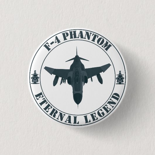 Legendäres F-4 Phantom-Kampfflugzeug Button (Vorderseite)