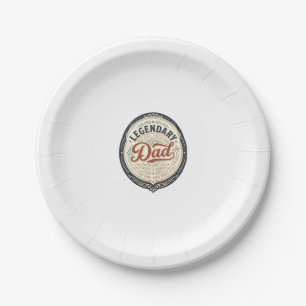 Legendäres Vintage-T-Shirt-Design mit Gravur für V Pappteller